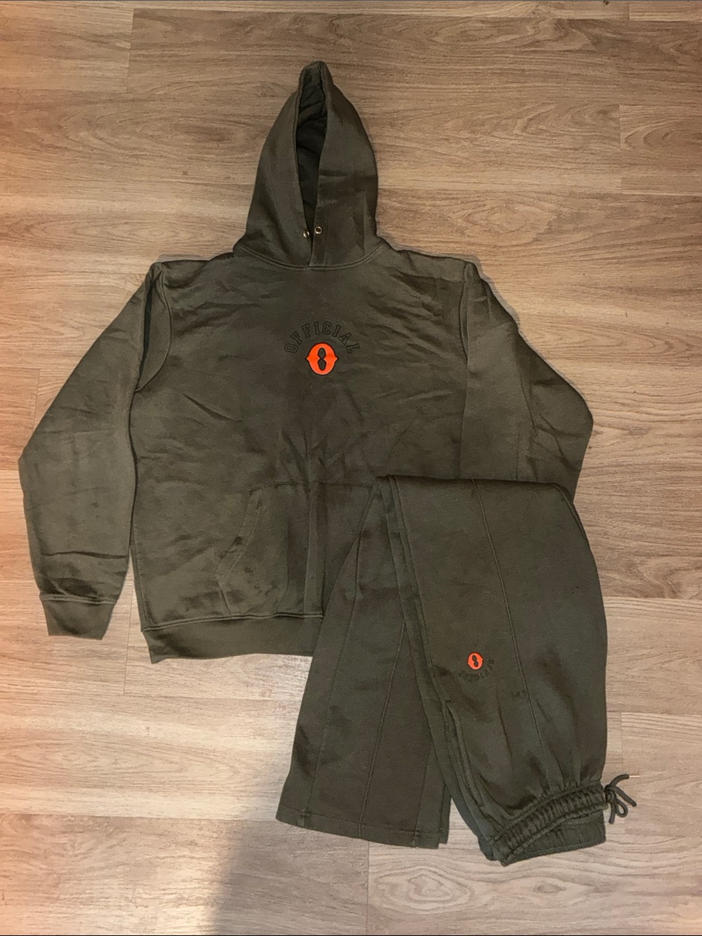 boohooMAN Official Olive Green Matching Hoodie Jogger Tracksuit Set XL